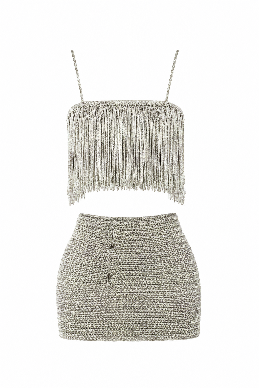 Conjunto Ametista Crochê Natural