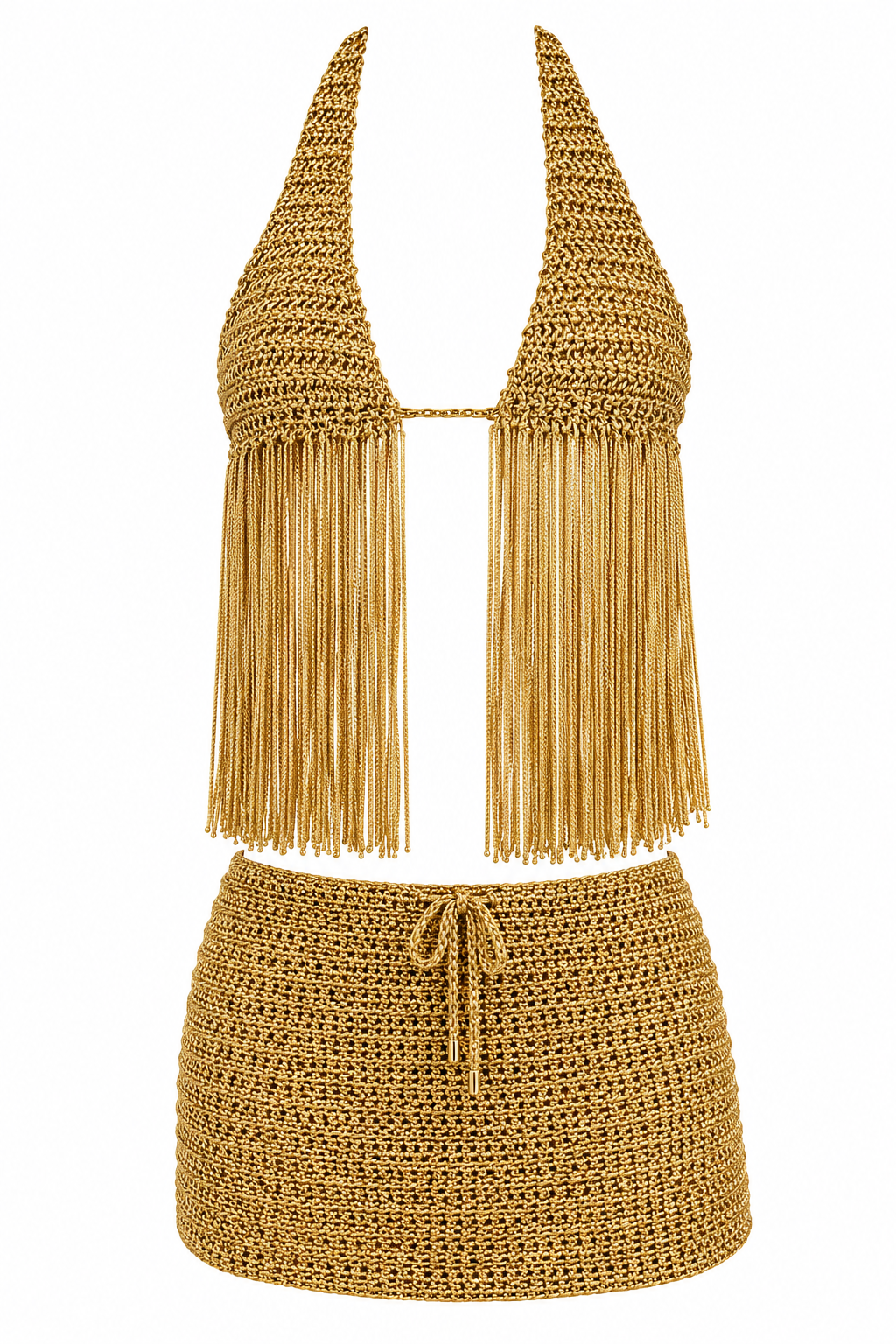 Conjunto Encanto Crochê Natural